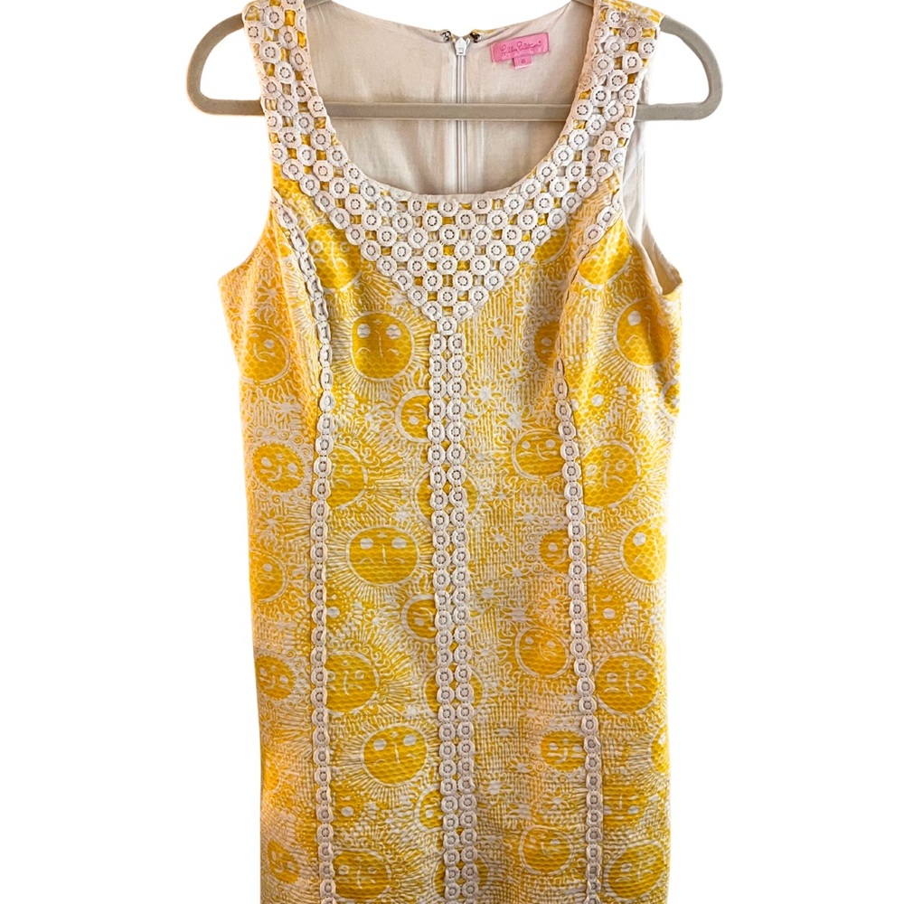 Lilly Pulitzer Yellow and White Patterned Mini Dress